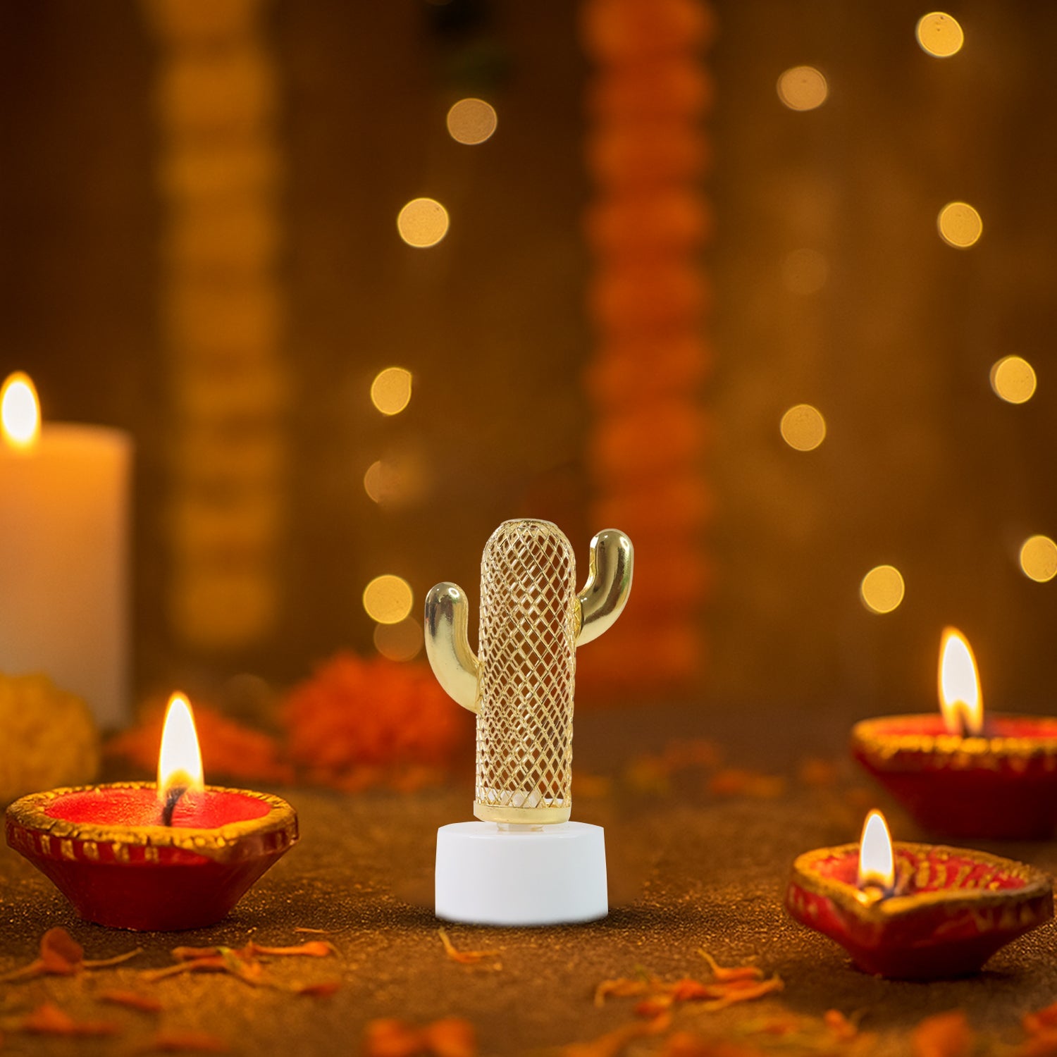 Decorative Cactus Shaped Flameless LED Candles (12 Pc) Decorative Cactus Shaped Flameless LED Candles (12 Pc)